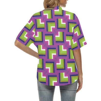 Optical illusion Pattern Print Design A05 Women's Hawaiian Shirt