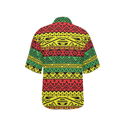 Rastafarian Pattern Print Design A02 Women's Hawaiian Shirt