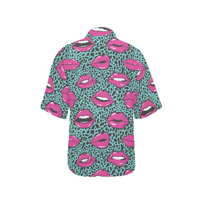 Lip Pattern Print Design 04 Women's Hawaiian Shirt