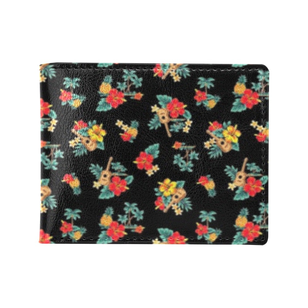 Hawaiian Flower Themed Print Men's ID Card Wallet