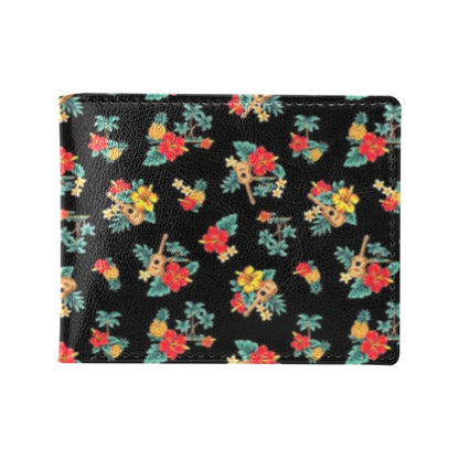 Hawaiian Flower Themed Print Men's ID Card Wallet
