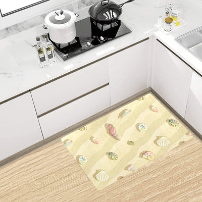 Beach with Seashell Theme Kitchen Mat