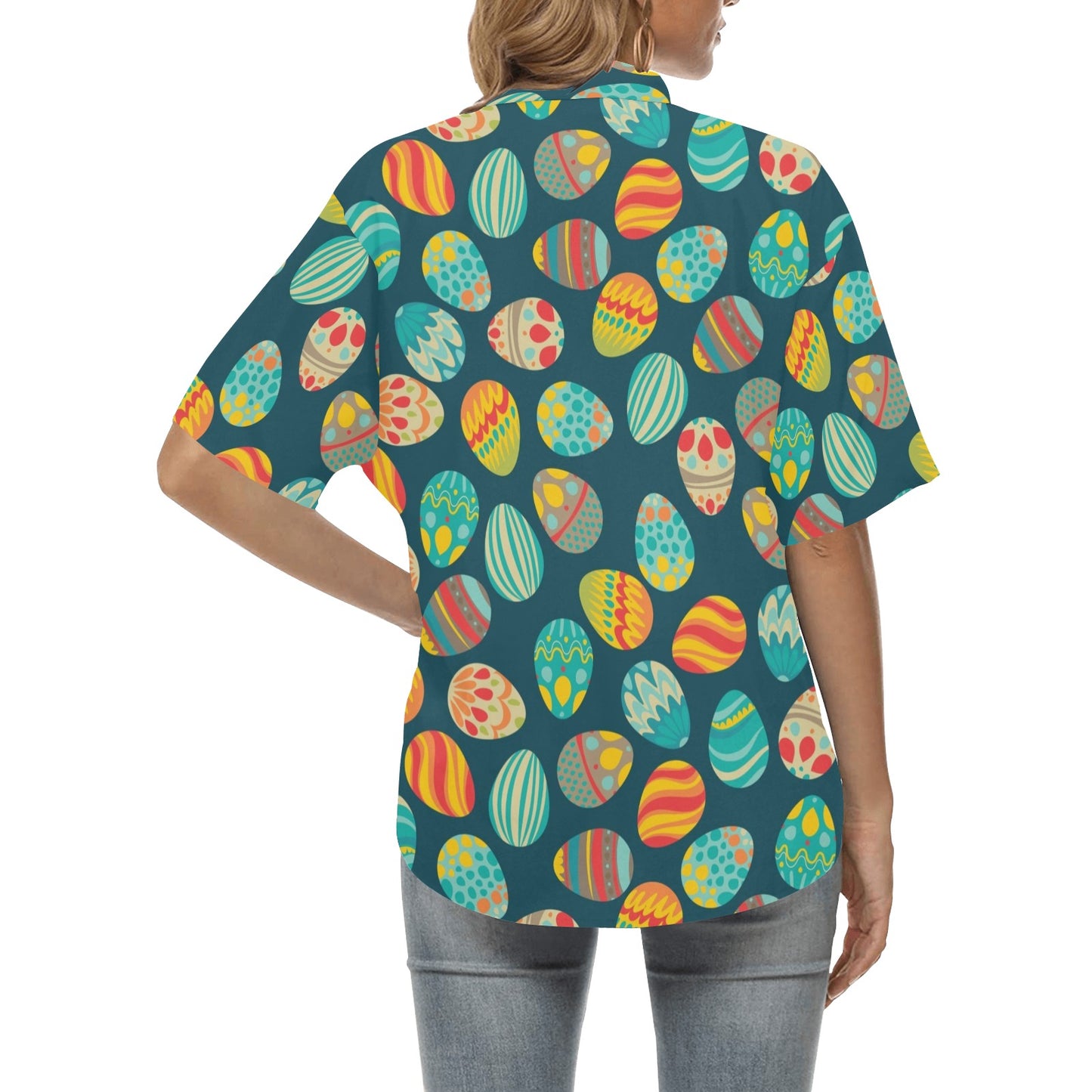 Easter Eggs Pattern Print Design RB09 Women's Hawaiian Shirt