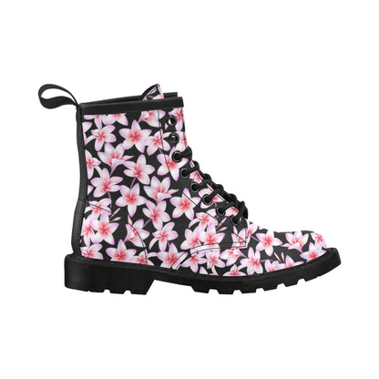 Pink Plumeria Pattern Print Design PM09 Women's Boots