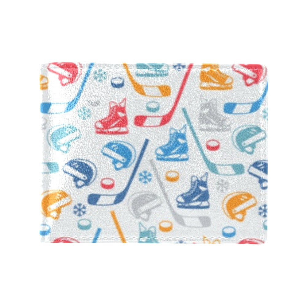 Hockey Equipment Print Design LKS301 Men's ID Card Wallet
