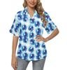 Tie Dye Blue Print Design LKS305 Women's Hawaiian Shirt