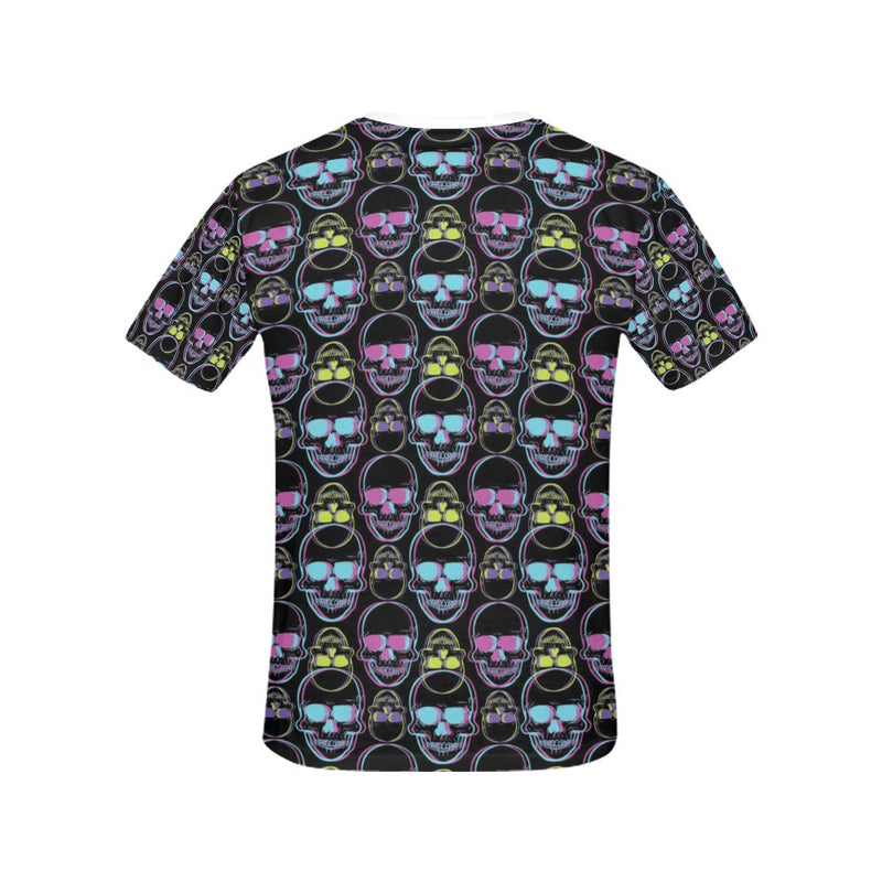 Skull 3D Colorful Print Design LKS309 Women's  T-shirt