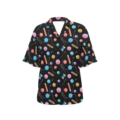 Sewing Print Design LKS309 Women's Hawaiian Shirt