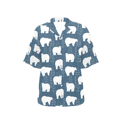 Polar Bear Pattern Print Design A01 Women's Hawaiian Shirt