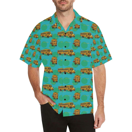 School Bus Print Design LKS308 Men's Hawaiian Shirt