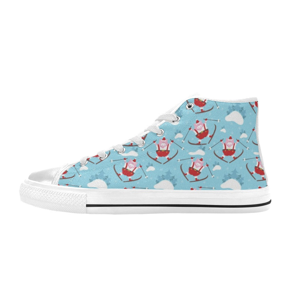 Ski Print Design LKS309 High Top Women's White Shoes