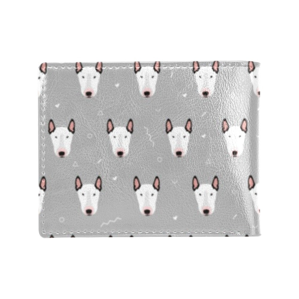 Bull Terrier Head Print Pattern Men's ID Card Wallet