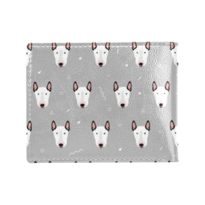 Bull Terrier Head Print Pattern Men's ID Card Wallet