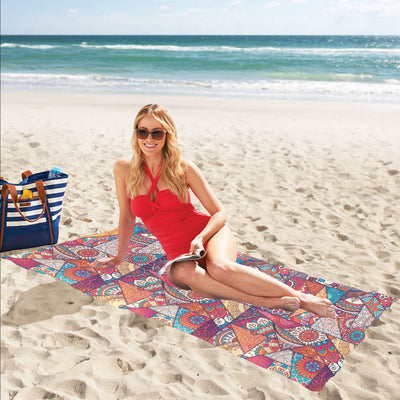 Patchwork Print Design LKS401 Beach Towel 32" x 71"