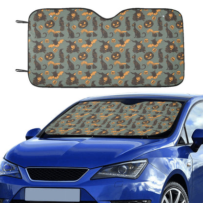 Witch Bat Halloween Print Design LKS305 Car front Windshield Sun Shade