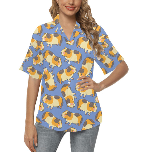 Guinea Pig Pattern Print Design 01 Women's Hawaiian Shirt