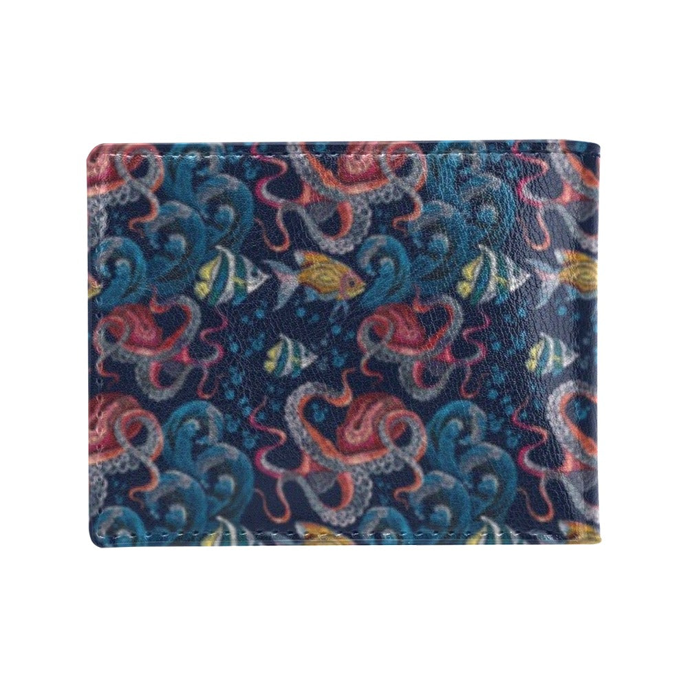 Octopus Deep Sea Print Themed Men's ID Card Wallet