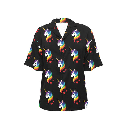 Rainbow Unicorn Pattern Print Design A03 Women's Hawaiian Shirt