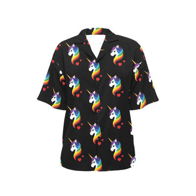 Rainbow Unicorn Pattern Print Design A03 Women's Hawaiian Shirt