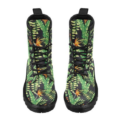 Hawaiian Flower Tropical Palm Leaves Women's Boots