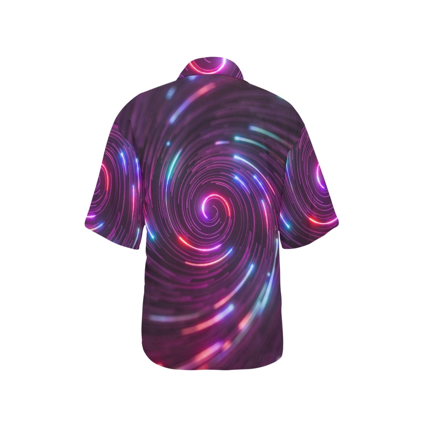 Vortex Twist Swirl Purple Neon Print Women's Hawaiian Shirt