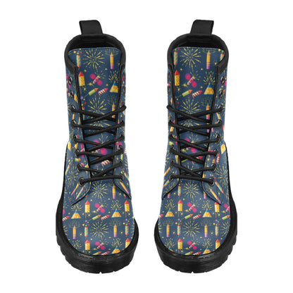 Firework Sparkling Rockets Print Design LKS306 Women's Boots