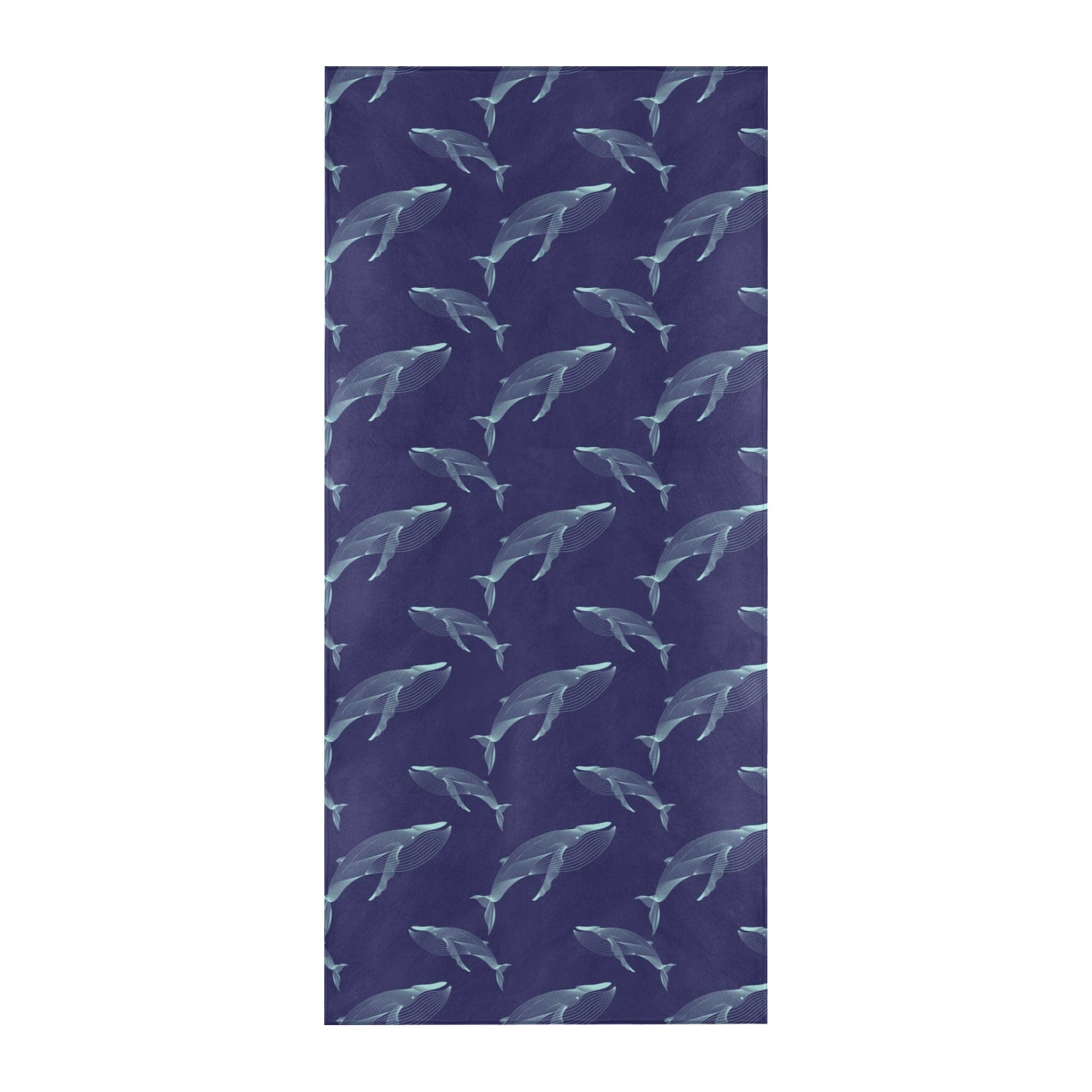 Blue Whale Print Design LKS402 Beach Towel 32" x 71"