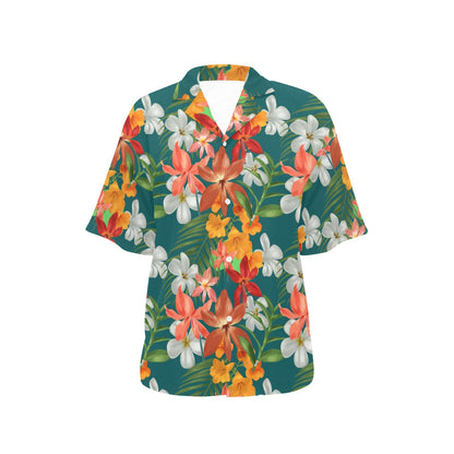 Amaryllis Pattern Print Design AL06 Women's Hawaiian Shirt