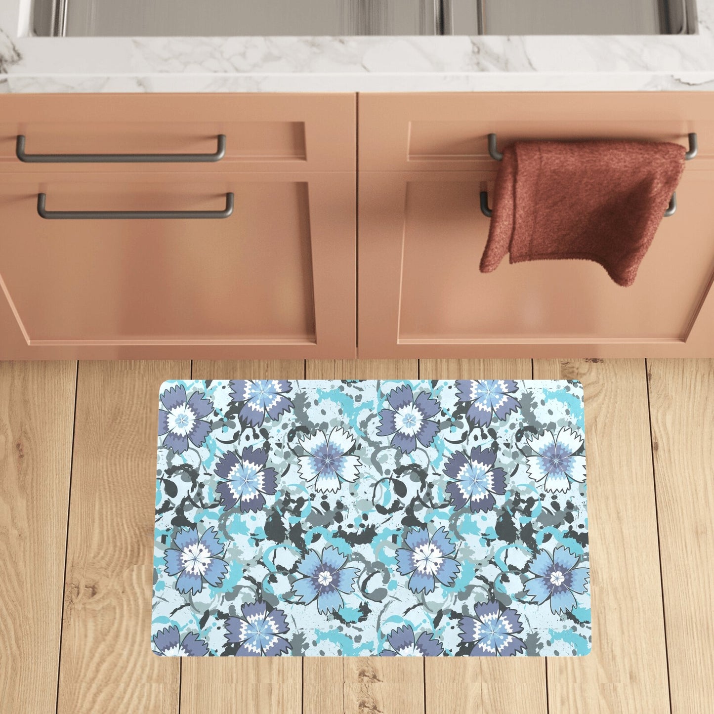 Carnations Pattern Print Design CN04 Kitchen Mat