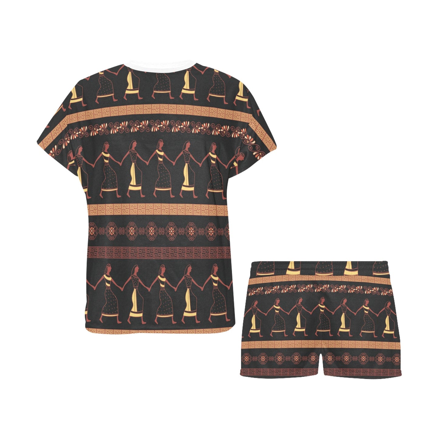 Ancient Greek Human Print Design LKS306 Women's Short Pajama Set