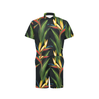 Bird Of Paradise Pattern Print Design BOP012 Men's Romper