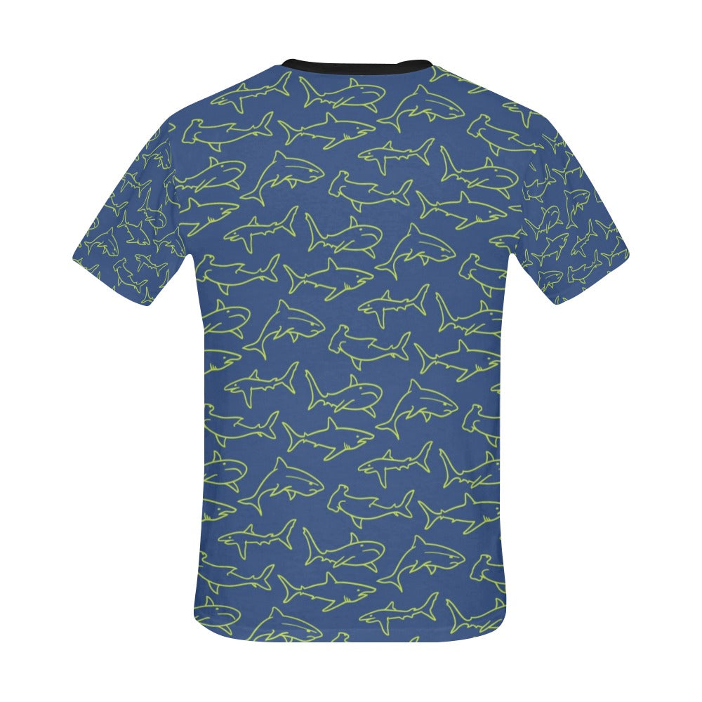 Shark Print Design LKS301 Men's All Over Print T-shirt