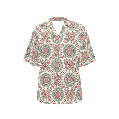 Bohemian Round Style Print Women's Hawaiian Shirt