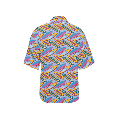 Surfboard Pattern Print Design LKS303 Women's Hawaiian Shirt