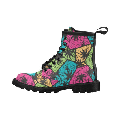 Palm Tree Pattern Print Design PT09 Women's Boots