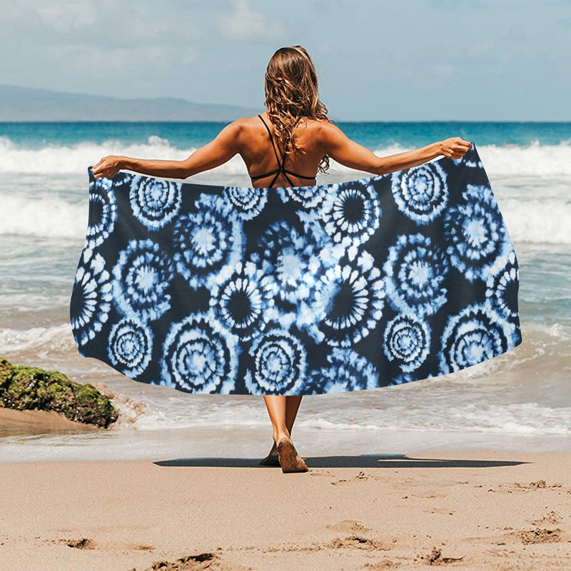 Tie Dye Dark Blue Print Design LKS306 Beach Towel 32" x 71"