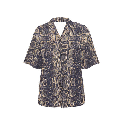 Snake Skin Pattern Print Women's Hawaiian Shirt