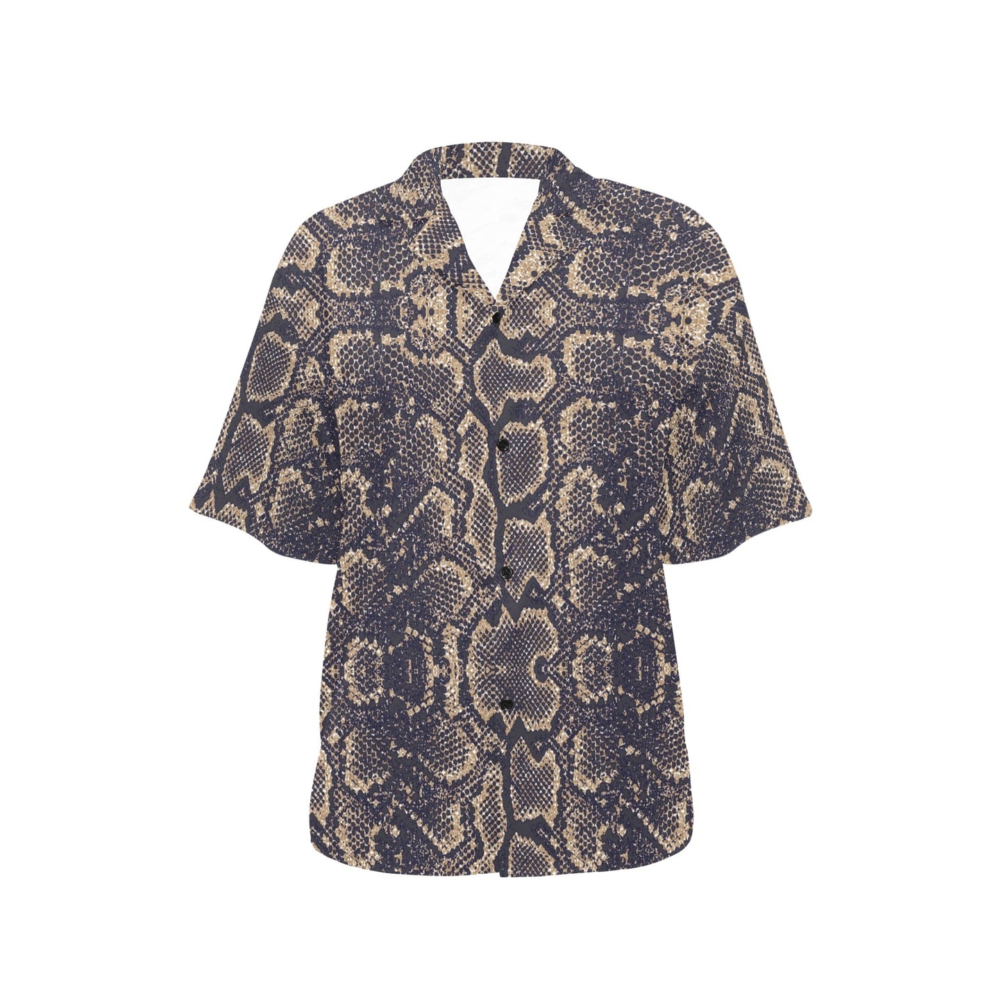 Snake Skin Pattern Print Women's Hawaiian Shirt