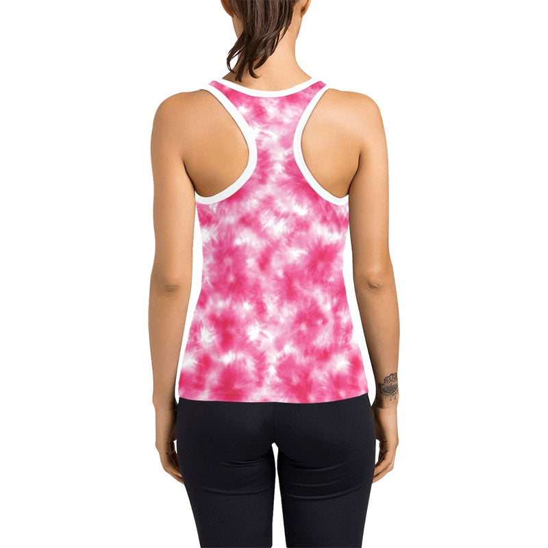 Tie Dye Pink Print Design LKS304 Women's Racerback Tank Top