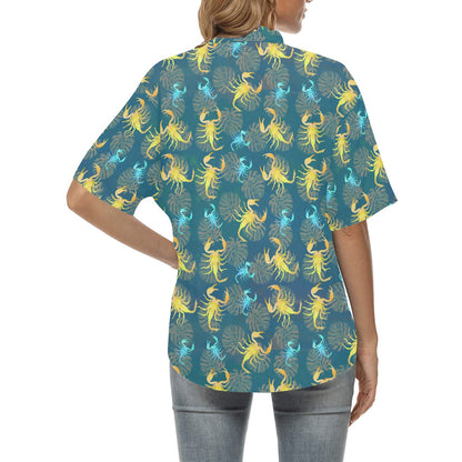 Scorpion Pattern Print Design 02 Women's Hawaiian Shirt