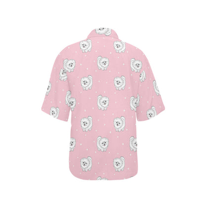 Pomeranians Pattern Print Design A02 Women's Hawaiian Shirt