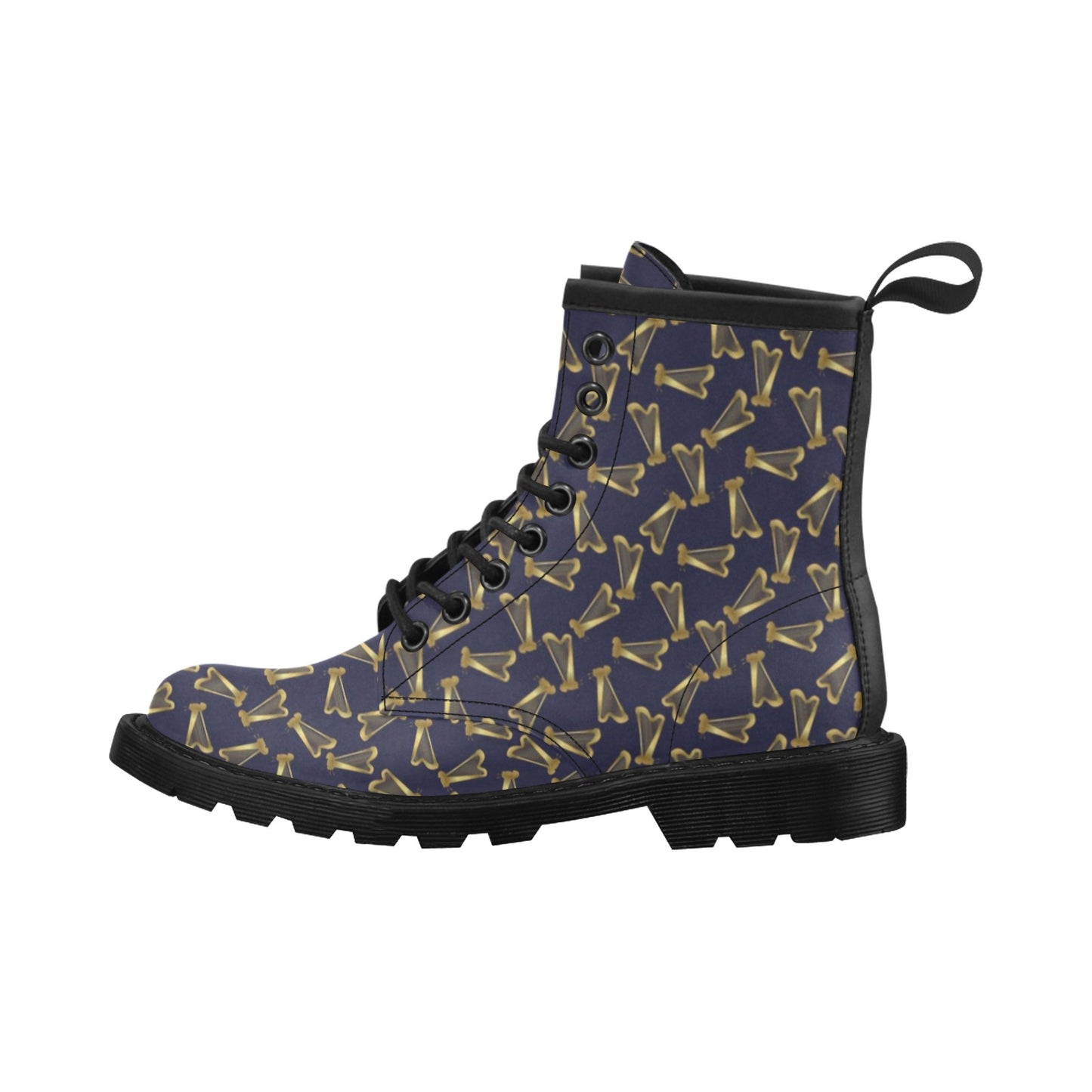 Harp Print Design LKS401 Women's Boots