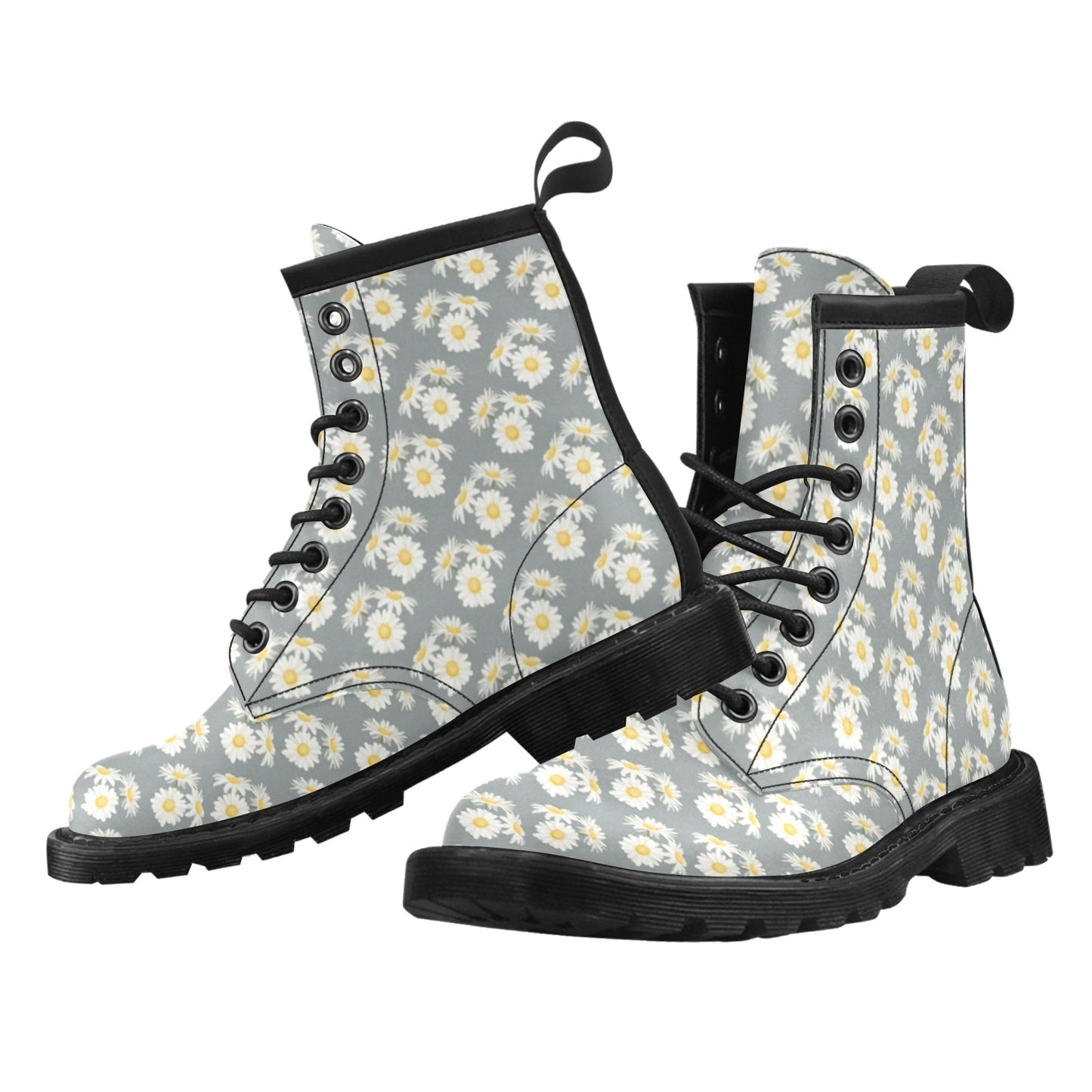 Daisy Pattern Print Design DS09 Women's Boots
