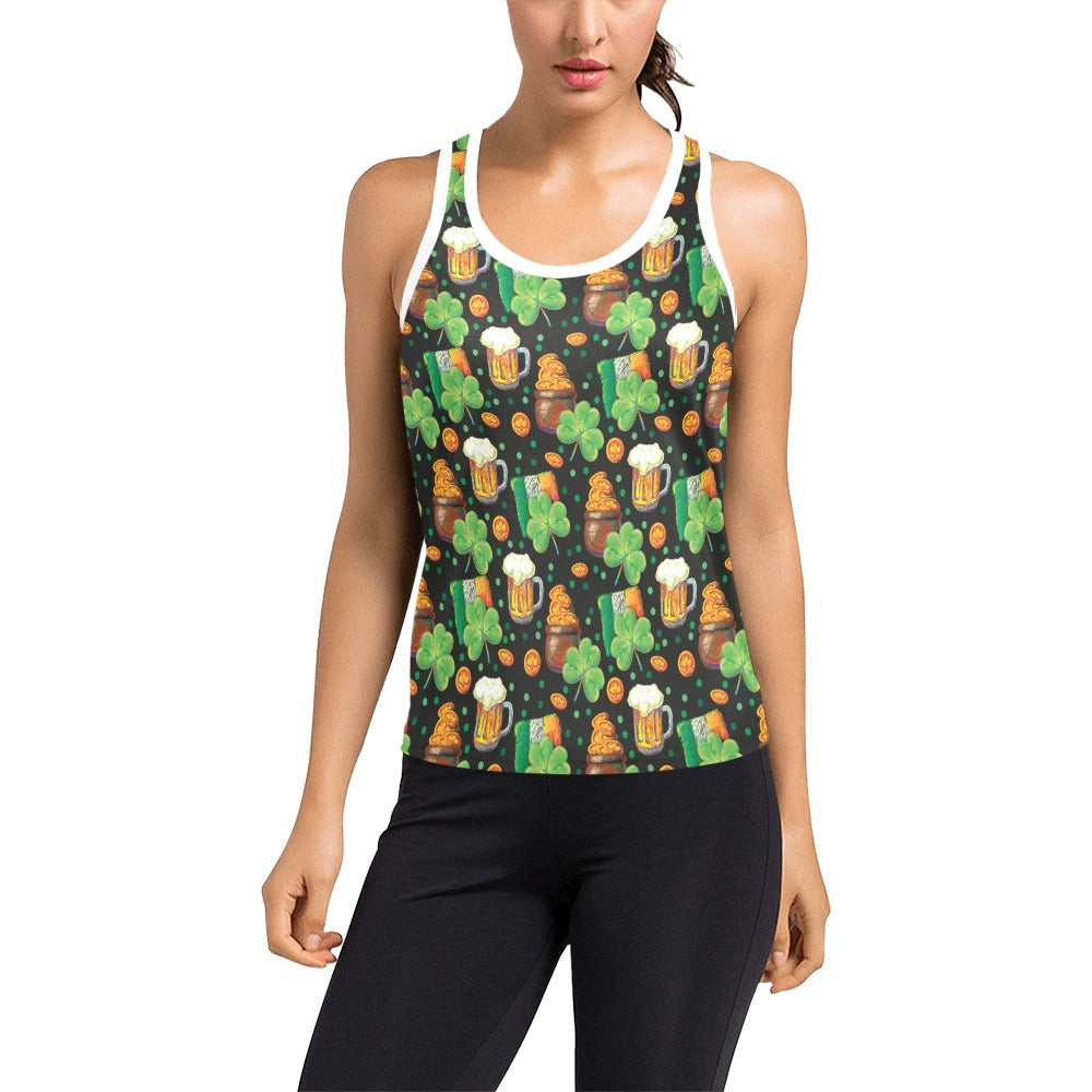St Patricks Day Print Design LKS303 Women's Racerback Tank Top