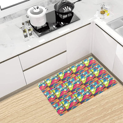 Dinosaur Comic Pop Art Style Kitchen Mat