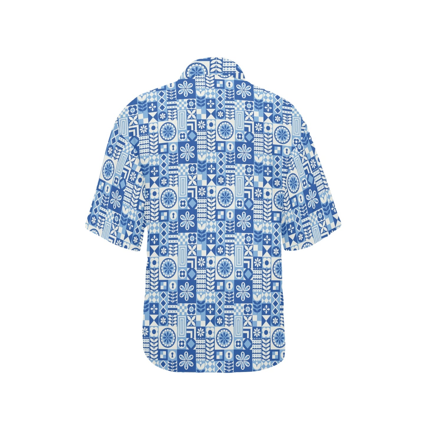 Swedish Print Pattern Women's Hawaiian Shirt