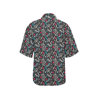 Sewing Equipment Print Design LKS305 Women's Hawaiian Shirt
