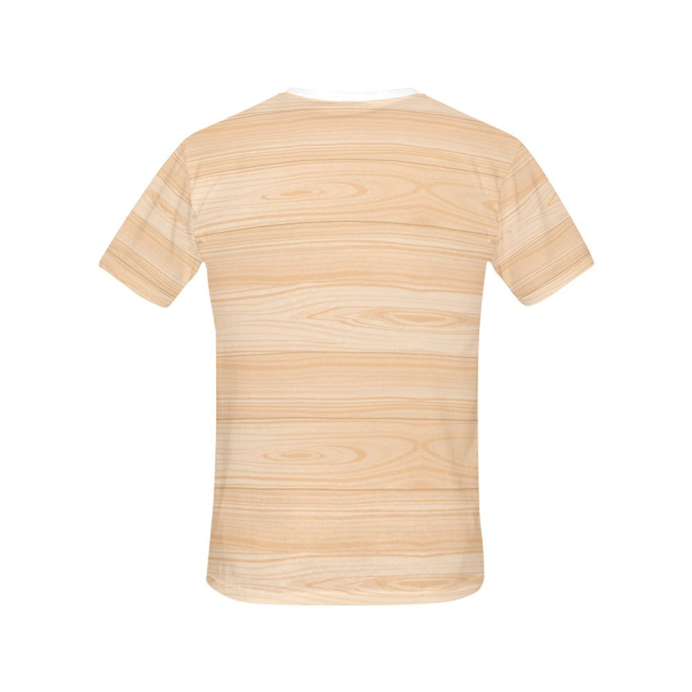 Wood Texture Print Design LKS302 Women's  T-shirt