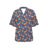 Fox Strawberry Print Pattern Women's Hawaiian Shirt