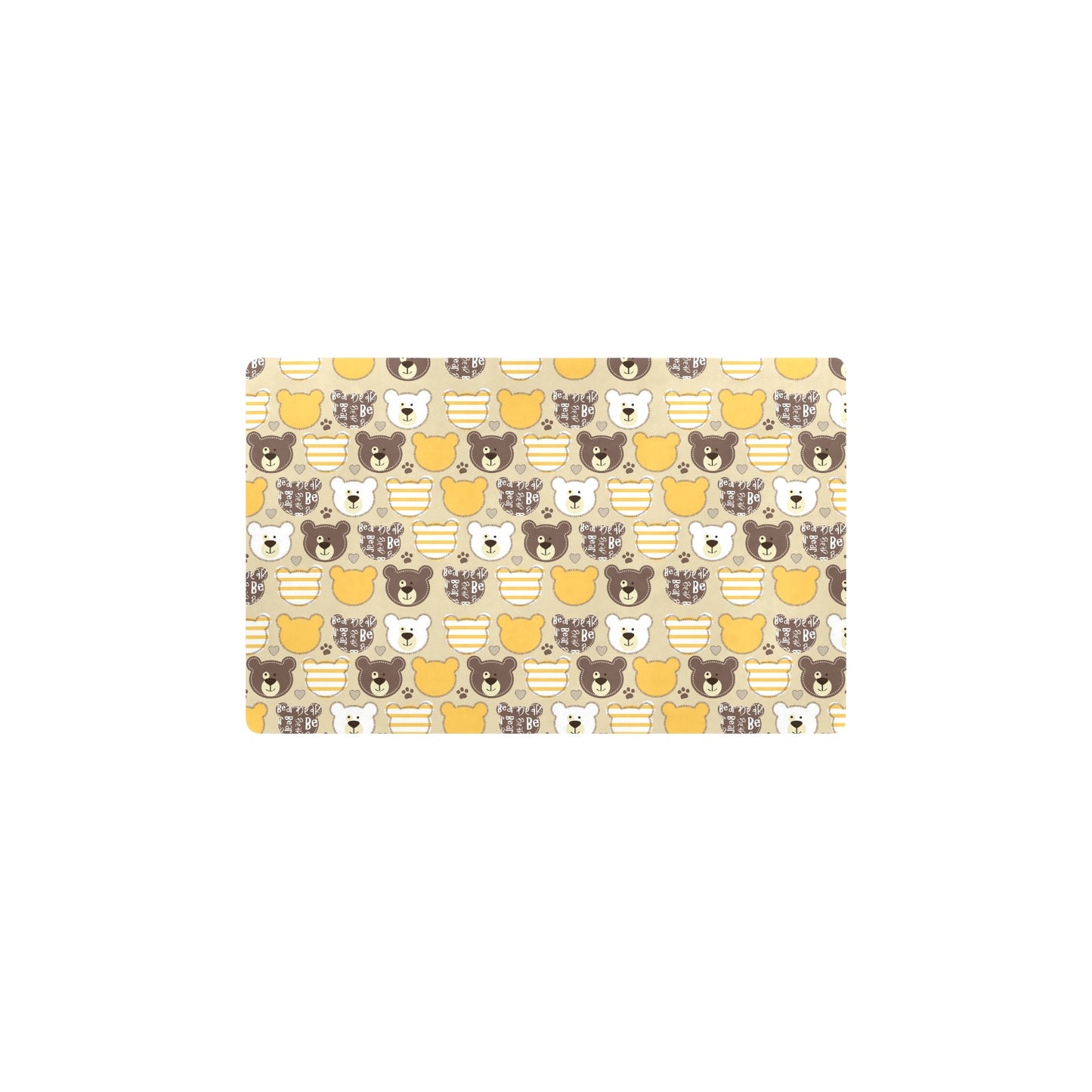 Bear PatchworkPattern Print Design 01 Kitchen Mat